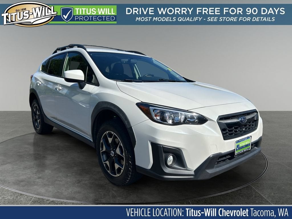 2018 Subaru Crosstrek 2.0i Premium in White — front three-quarter view