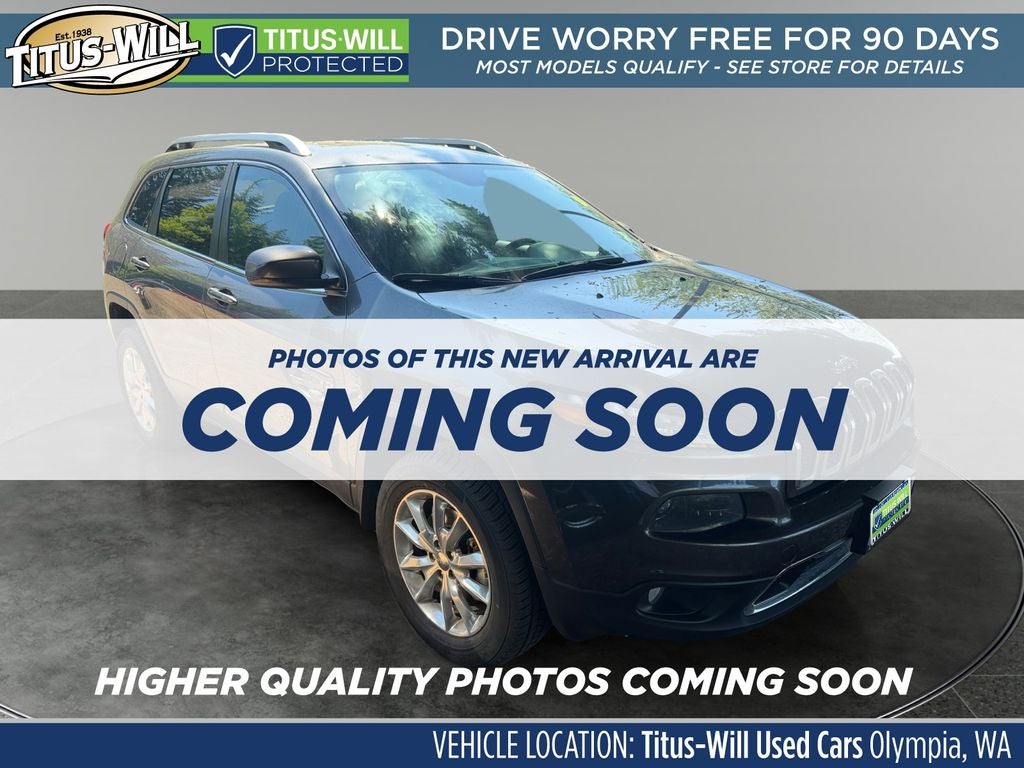2015 Jeep Cherokee Limited in Granite Crystal Metallic Clearcoat — front three-quarter view