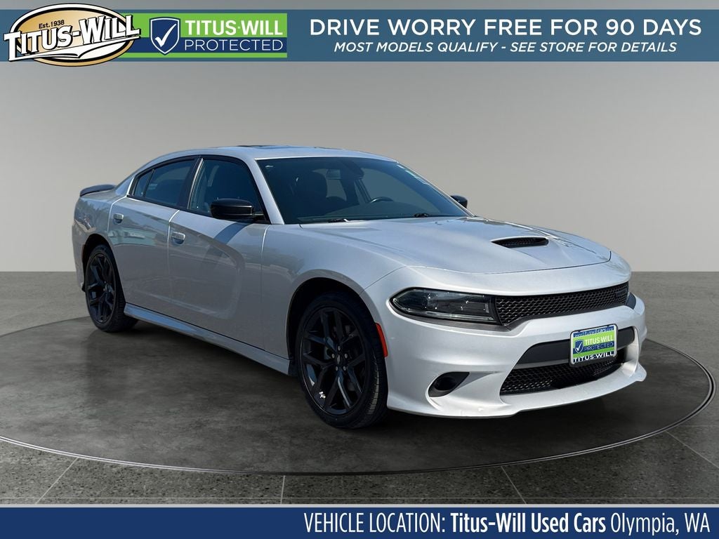 2022 Dodge Charger GT in Triple Nickel Clearcoat — front three-quarter view