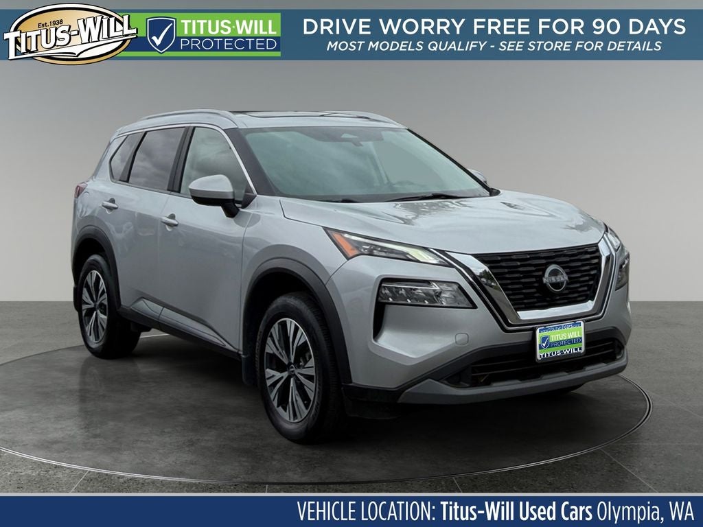 2023 Nissan Rogue SV in Brilliant Silver Metallic — front three-quarter view