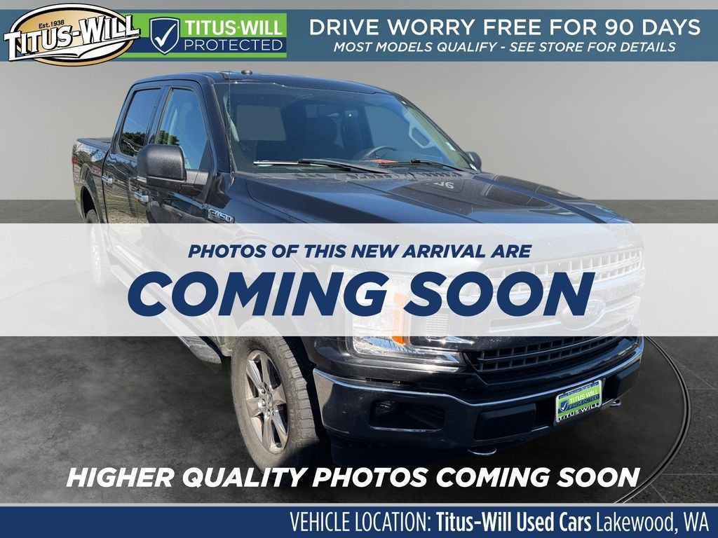 2018 Ford F-150 XLT in Shadow Black — front three-quarter view