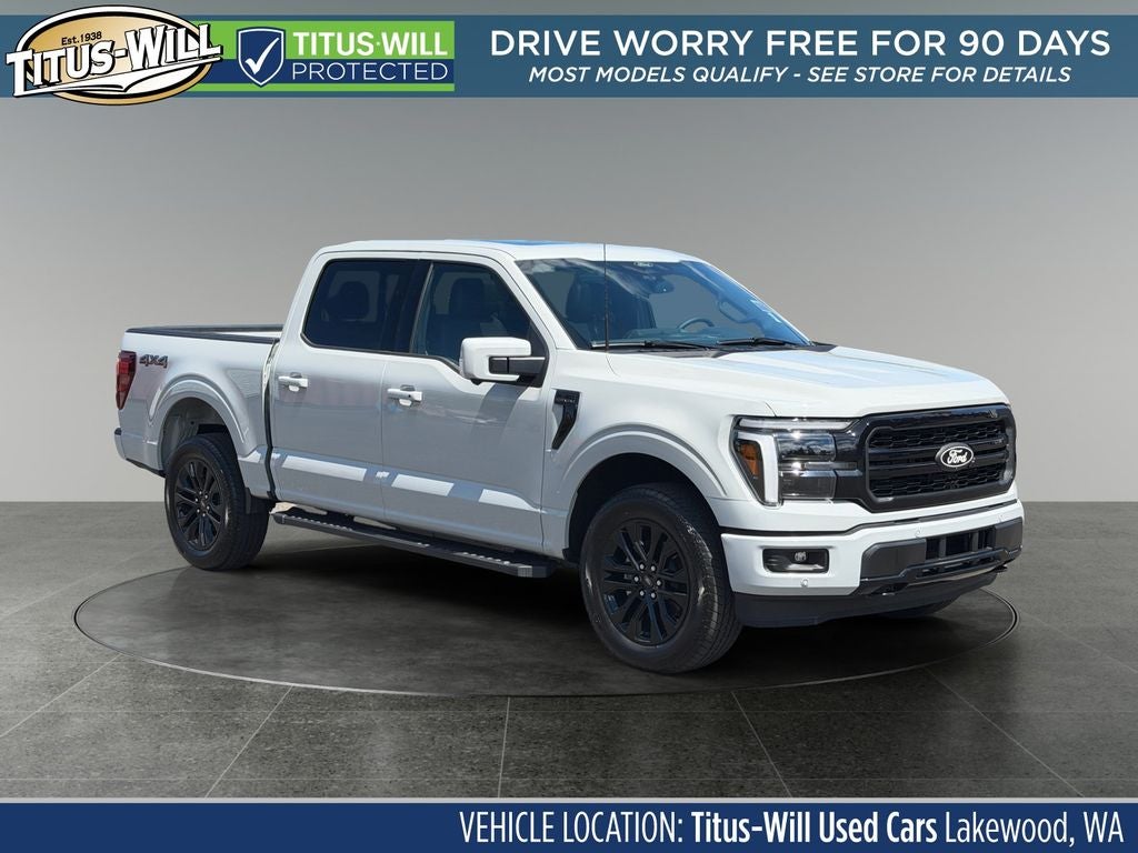 2026 Ford F-150 Lariat in Avalanche — front three-quarter view