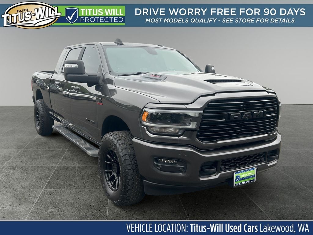 2024 RAM 3500 Laramie in Crystal Metallic — front three-quarter view