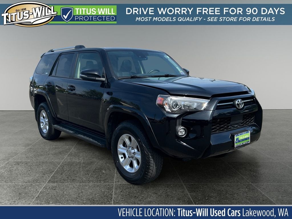 2024 Toyota 4Runner SR5 Premium in Midnight Black Metallic — front three-quarter view