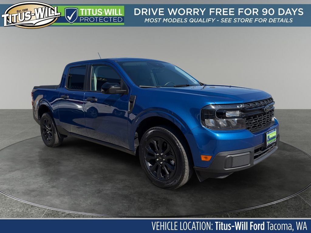 2024 Ford Maverick XLT Hybrid FWD in Blue Metallic — front three-quarter view