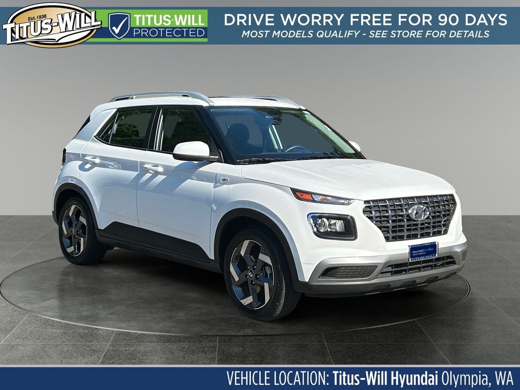 2025 Hyundai Venue SEL in Lunar White — front three-quarter view