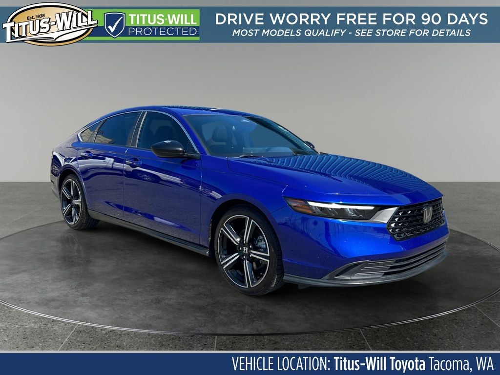 2023 Honda Accord Hybrid Sport in Still Night Pearl — front three-quarter view