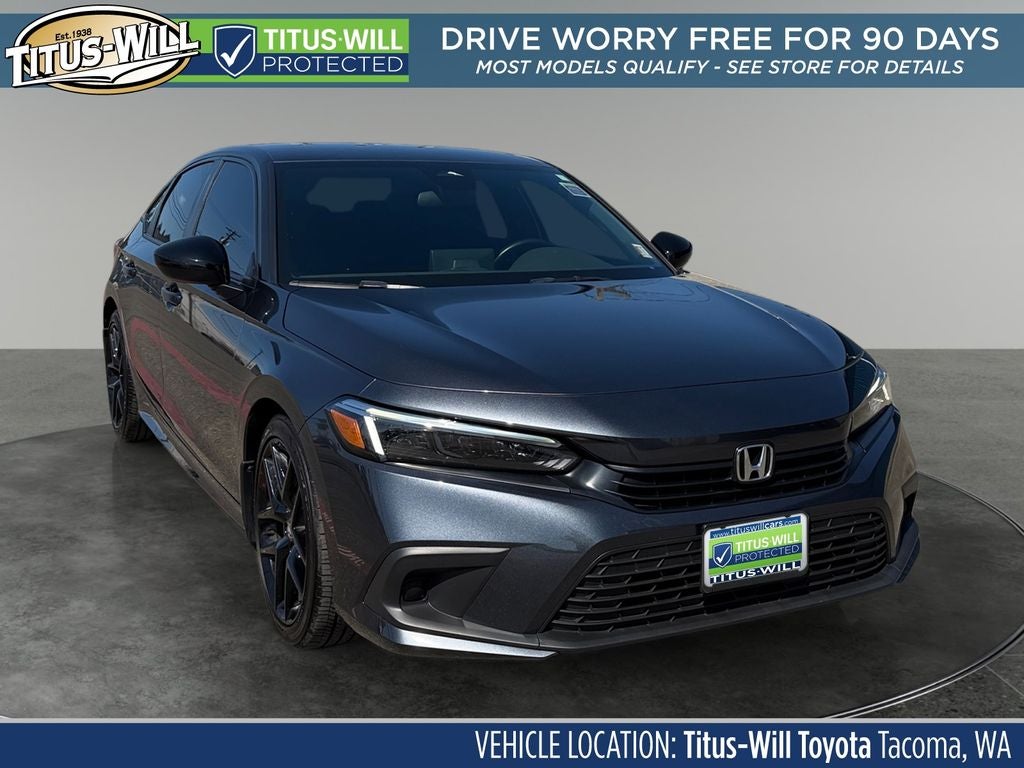 2024 Honda Civic Sport in Gray — front three-quarter view