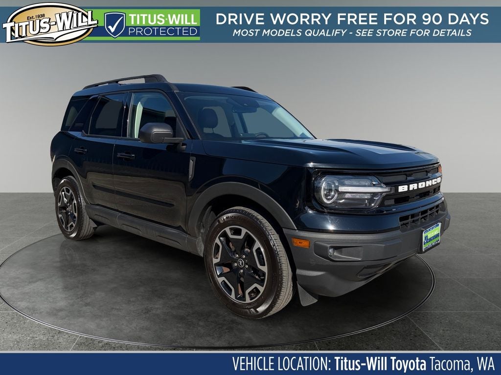 2021 Ford Bronco Sport Outer Banks in Shadow Black — front three-quarter view