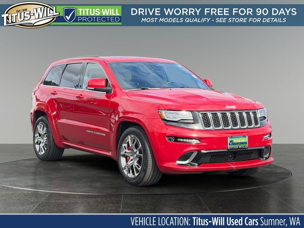 2014 Jeep Grand Cherokee SRT in Red Line — front three-quarter view
