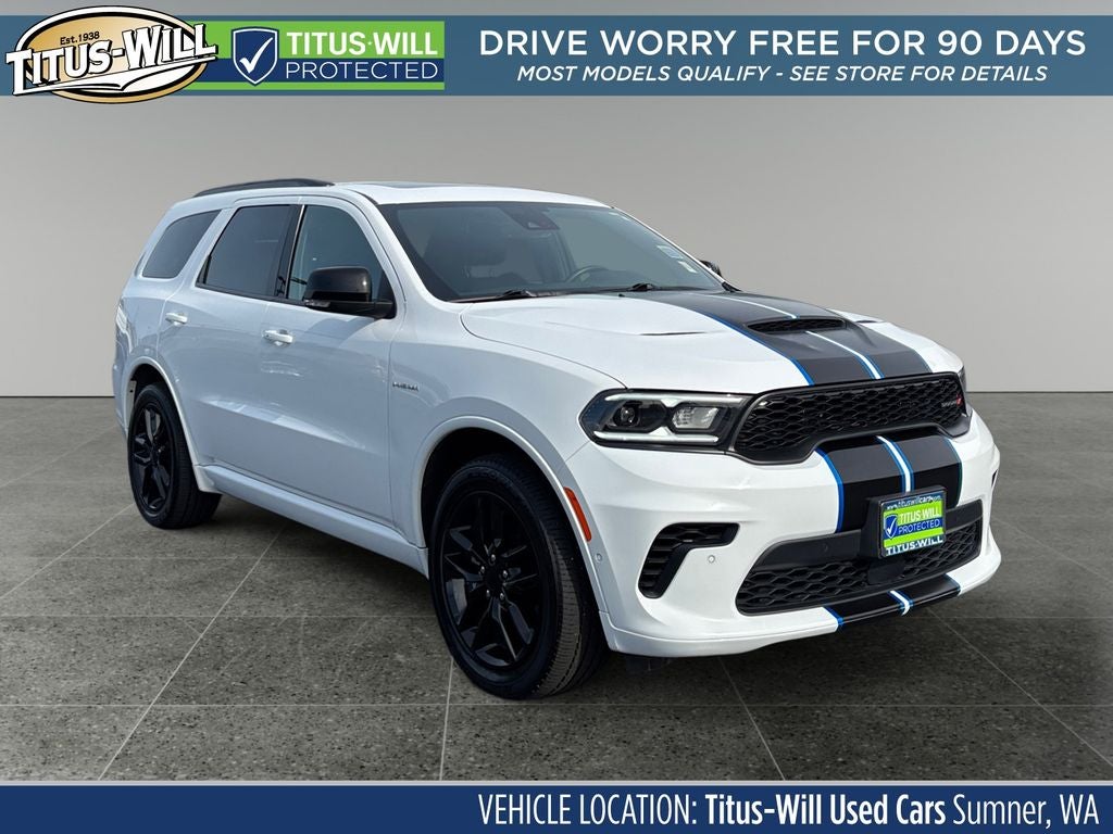 2025 Dodge Durango R/T in White — front three-quarter view