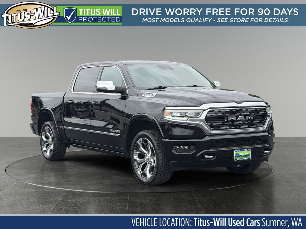 2023 RAM 1500 Limited in Black — front three-quarter view