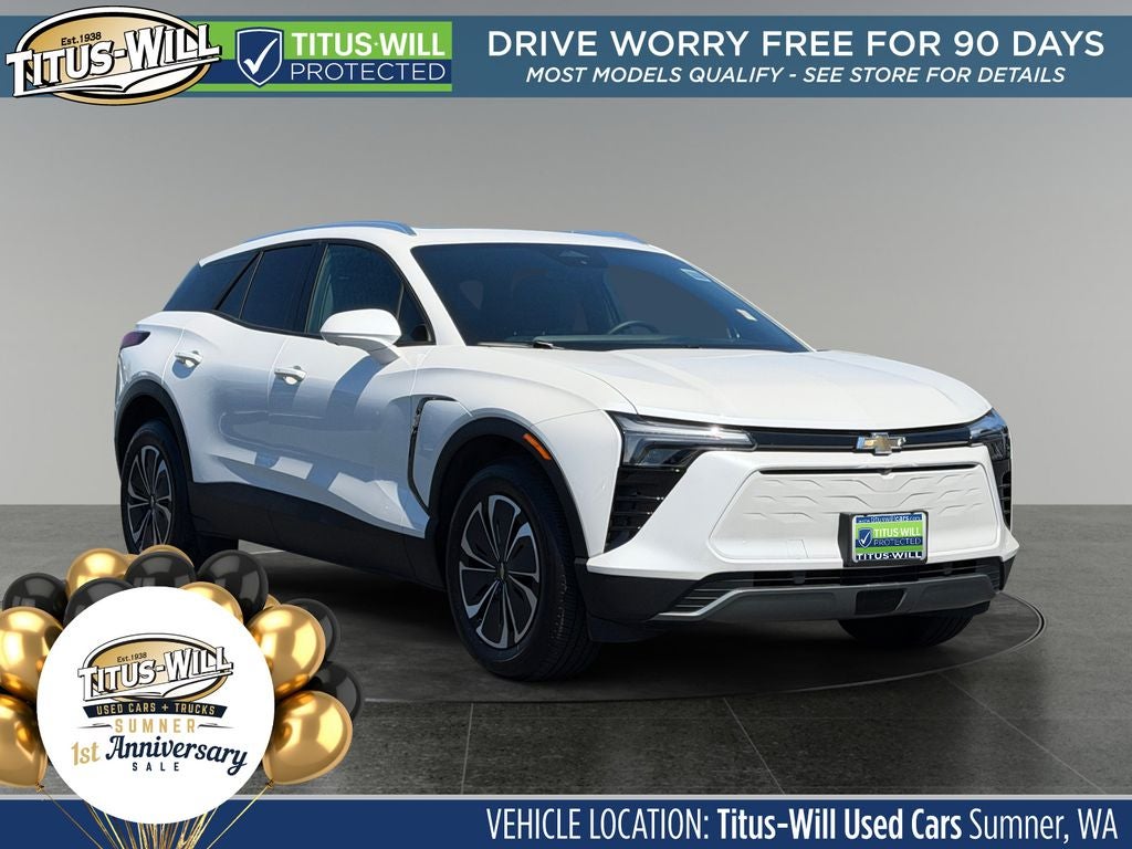 2024 Chevrolet Blazer EV LT in Pearl — front three-quarter view