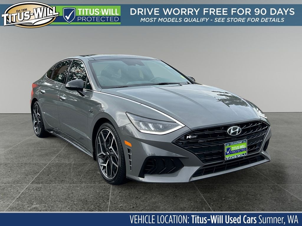 2022 Hyundai Sonata N Line in Gray — front three-quarter view