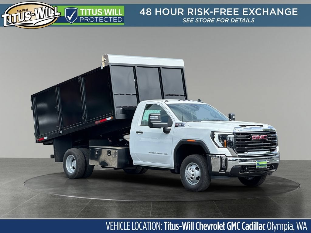 2026 GMC Sierra 3500 HD Chassis Cab Pro in Summit White — front three-quarter view