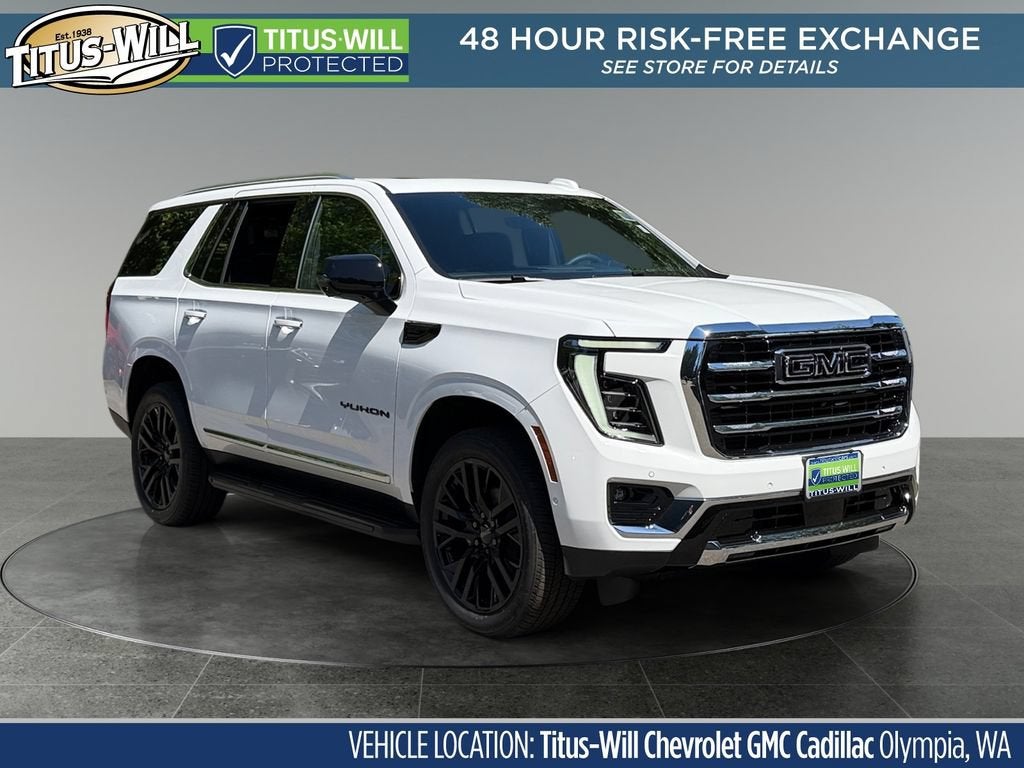 2026 GMC Yukon Elevation in Summit White — front three-quarter view