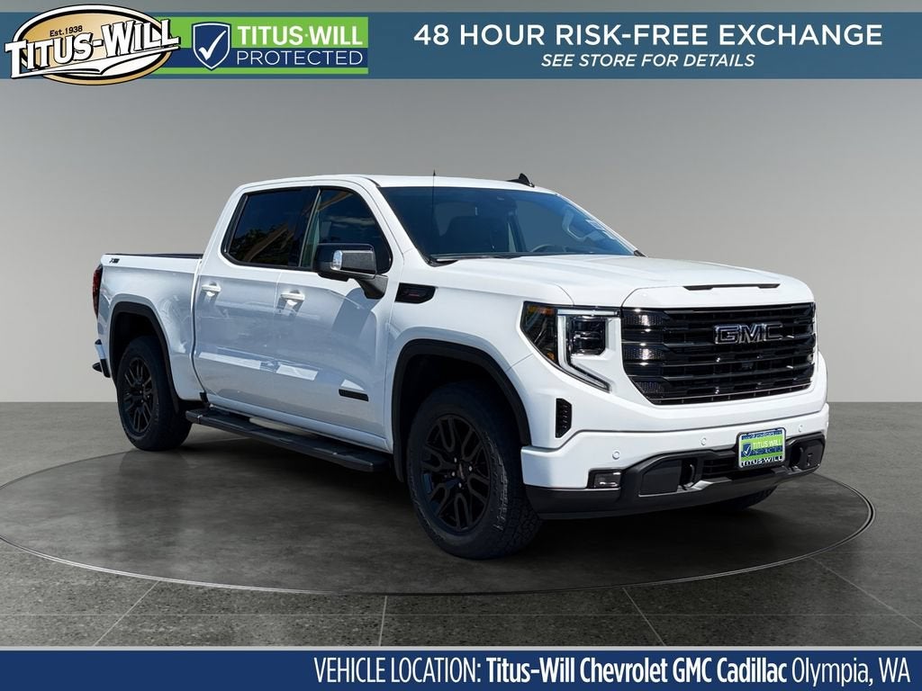 2026 GMC Sierra 1500 Elevation in Summit White — front three-quarter view