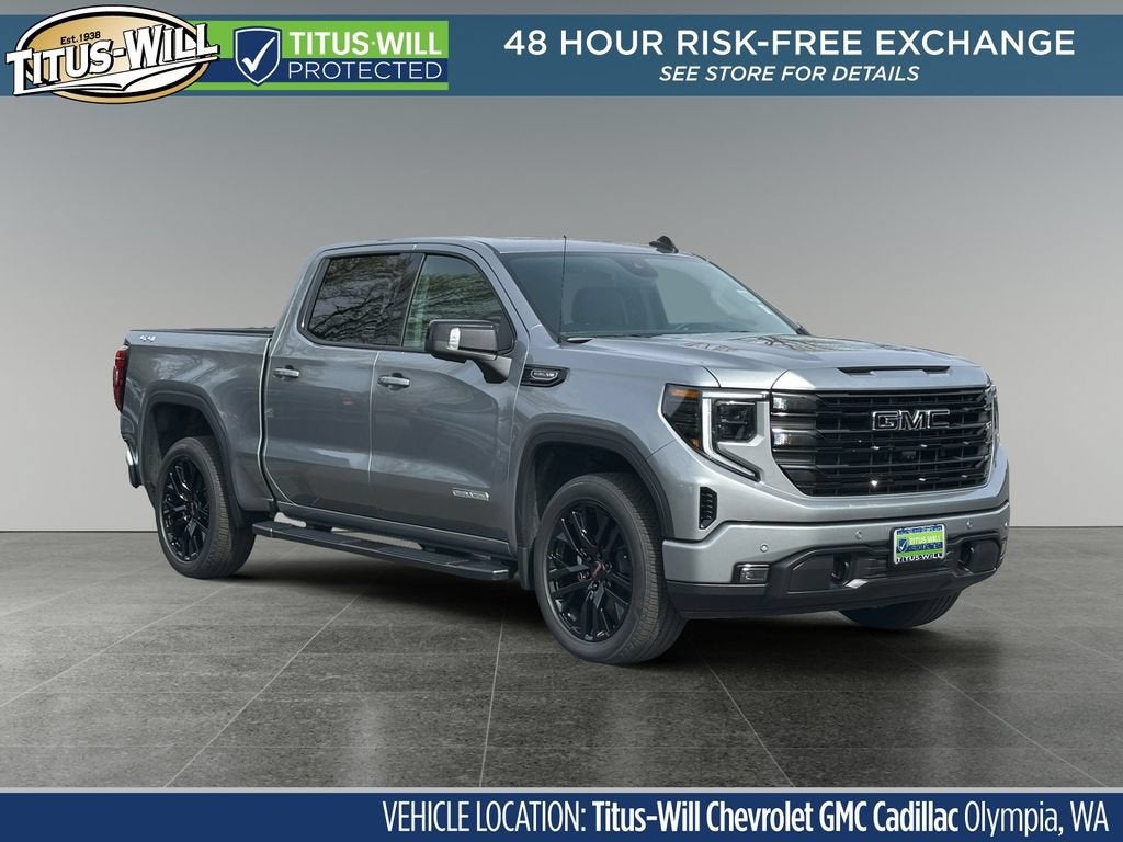 2026 GMC Sierra 1500 Elevation in Sterling Metallic — front three-quarter view