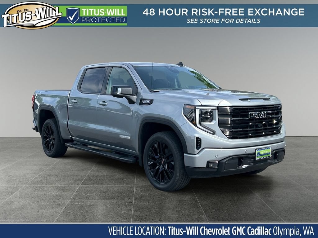 2026 GMC Sierra 1500 Elevation in Sterling Metallic — front three-quarter view