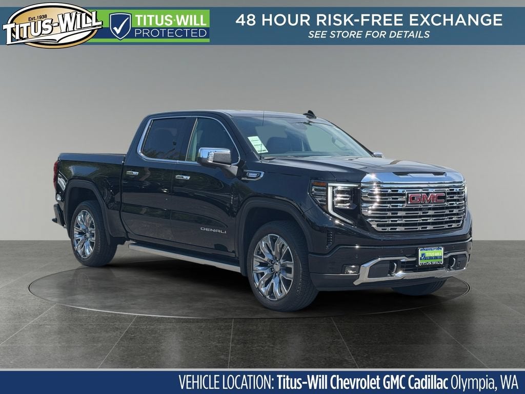 2026 GMC Sierra 1500 Denali in Onyx Black — front three-quarter view