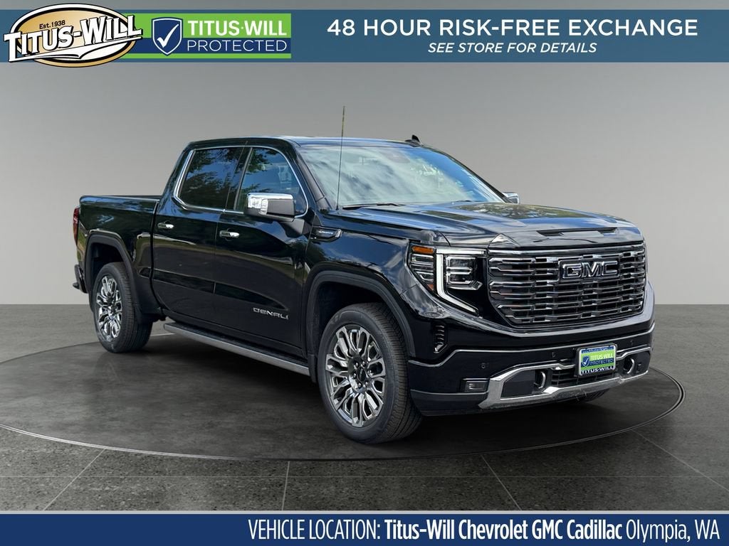 2026 GMC Sierra 1500 Denali Ultimate in Onyx Black — front three-quarter view