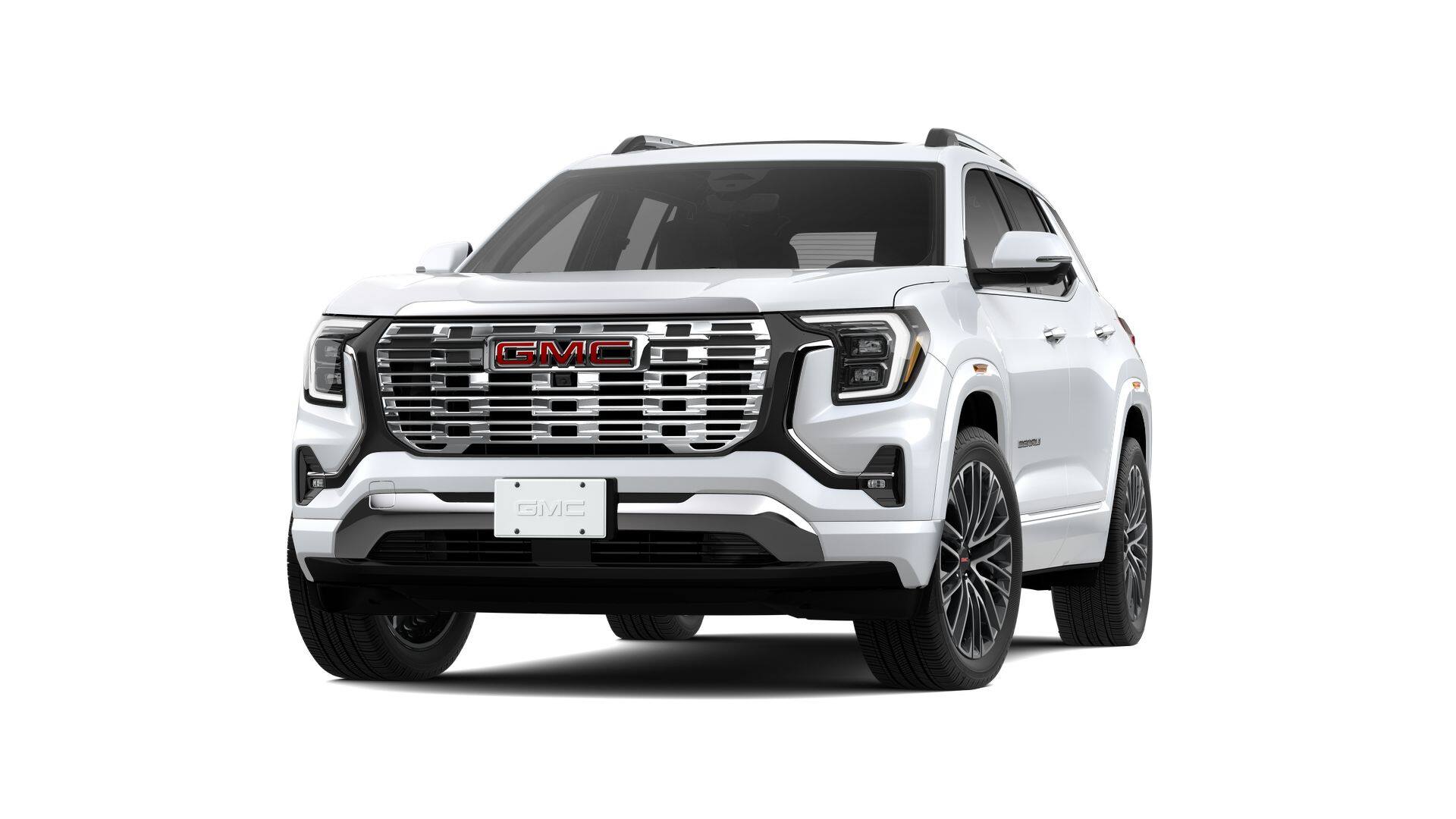 2026 GMC Terrain Denali in Glacier White Tricoat — front three-quarter view