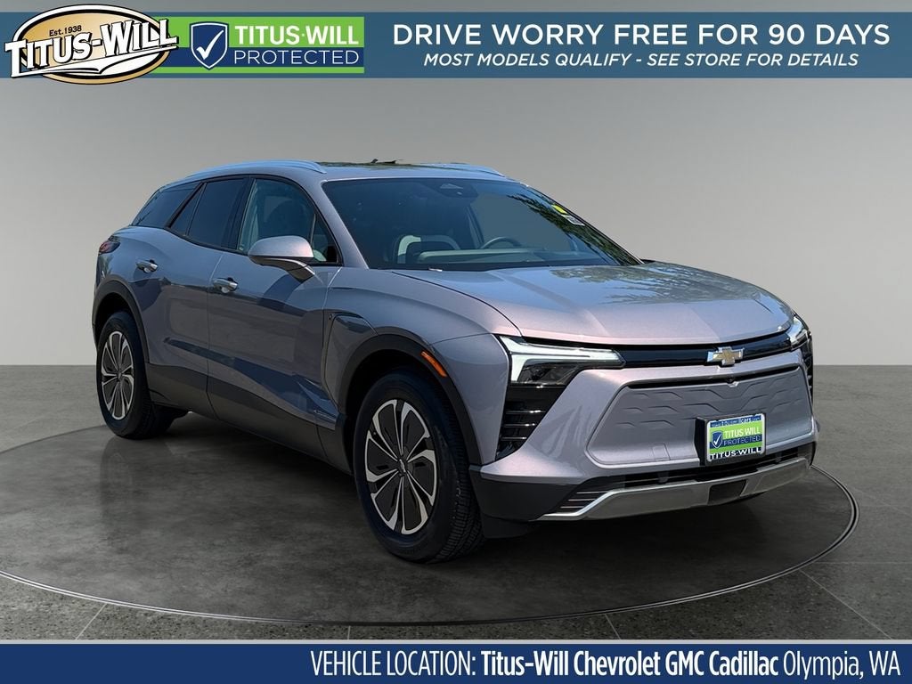 2024 Chevrolet Blazer EV LT in Galaxy Gray Metallic — front three-quarter view