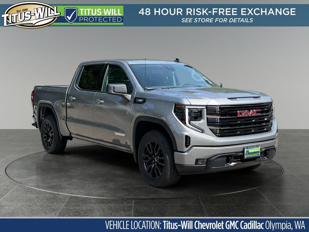2026 GMC Sierra 1500 Elevation in Sterling Metallic — front three-quarter view